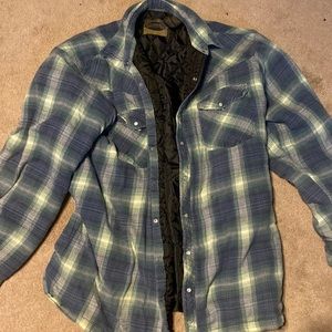 Blue and green flannel jacket
